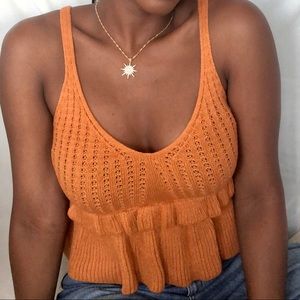 Shein knit crop peplum top